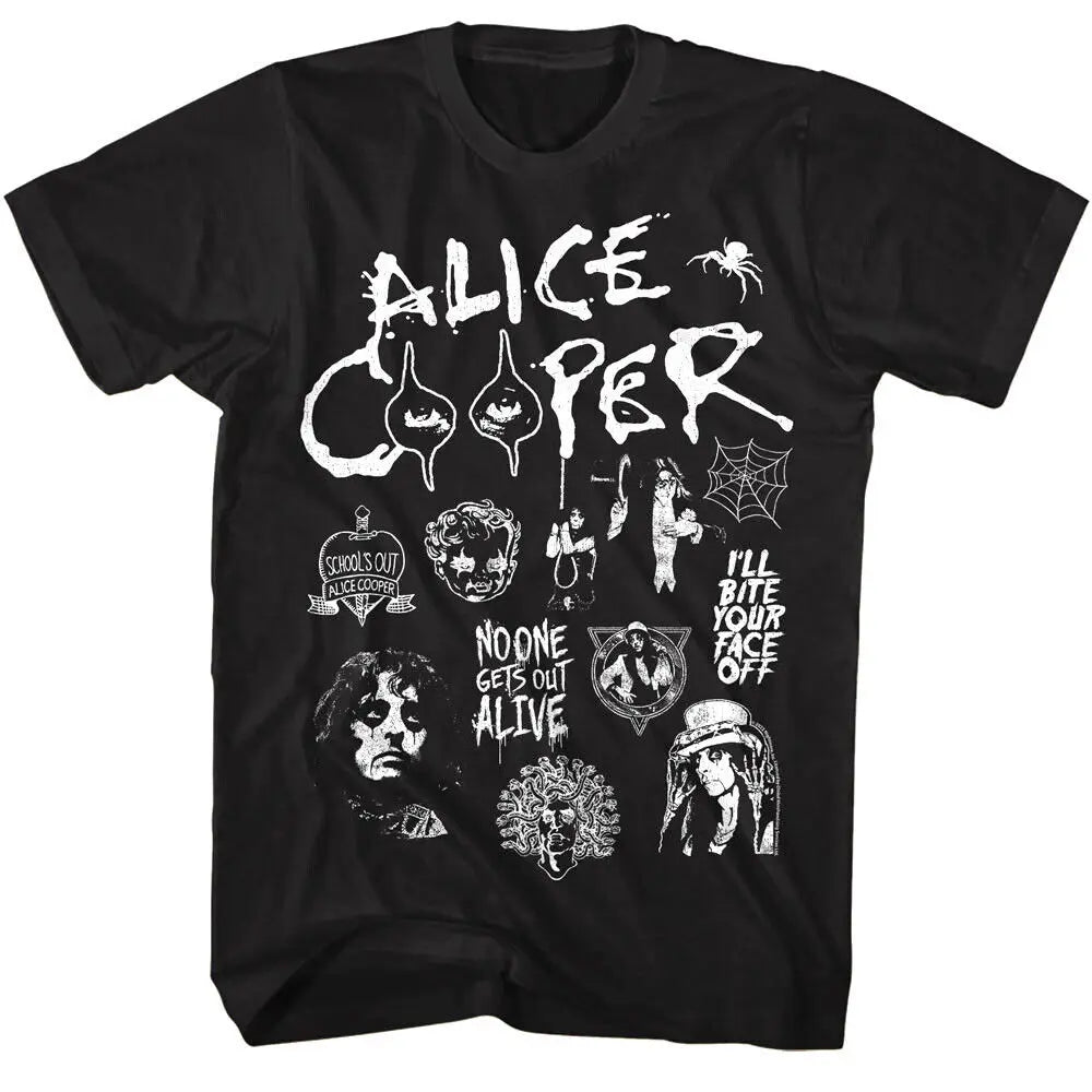 Alice Cooper Rock Collage Men's T-Shirt – Heavy Metal Bite Face Concert Tour Merch - Premium tee from Lizard Vigilante - Just $23.88! Shop now at Lizard Vigilante