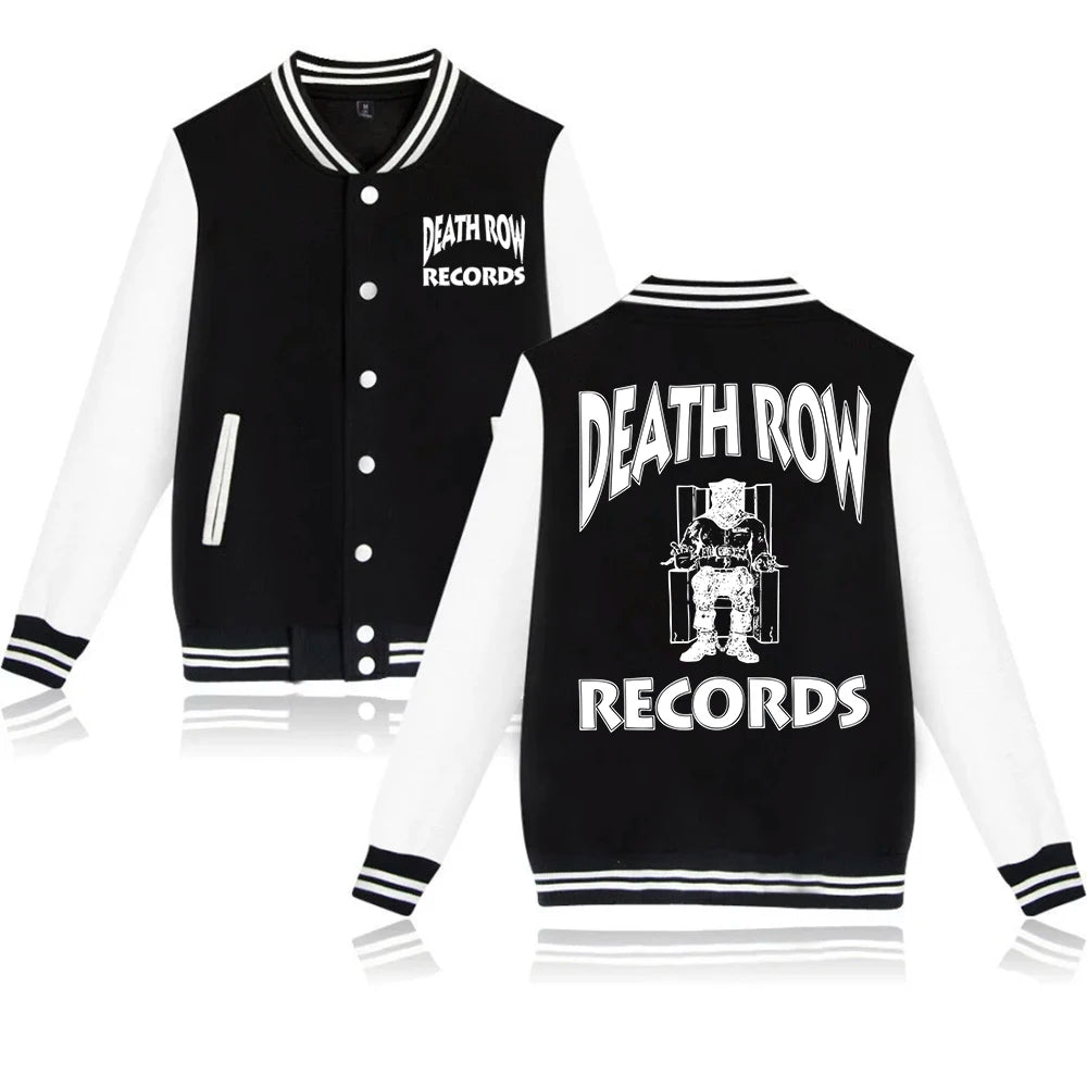 Death Row Records Baseball Uniform Jacket – Button-Up Sports Coat Hoodie for Fans - Premium jacket from Lizard Vigilante - Just $51.08! Shop now at Lizard Vigilante