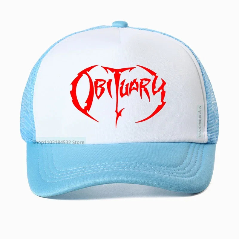 Heavy Metal Rock Music Men's Women's Obituary Baseball Cap - Premium baseball cap from Lizard Vigilante - Just $23.88! Shop now at Lizard Vigilante