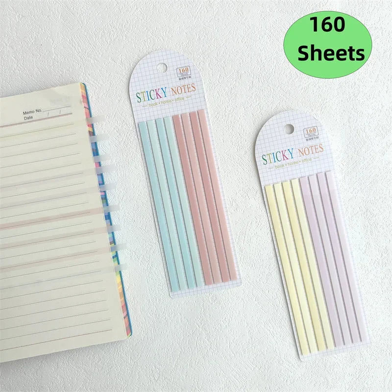 160 Sheets Color Stickers Transparent Fluorescent Index Tabs Flags Stationery Children Gifts  School Office Supplies
