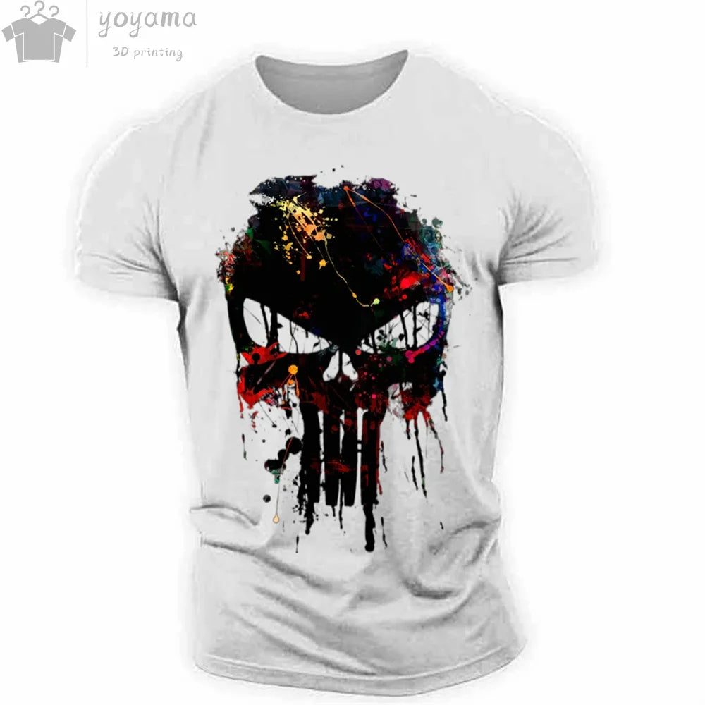 Men's T Shirt 3d Print Military Patriotic Skull O-Neck T Shirt Oversized T-Shirt Short-Sleeved Tee Sportswear Men's Clothing Top - Premium t-shirt from Lizard Vigilante - Just $23.88! Shop now at Lizard Vigilante