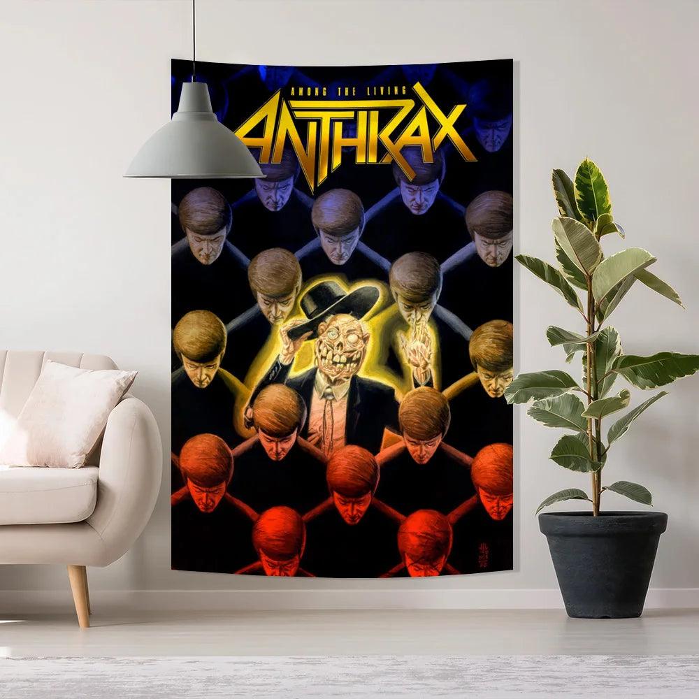 Anthrax Band Tapestry Banner Flag Polyester Digital Printing Music Memorabilia Banner For Decor Birthday Gift - Lizard Vigilante