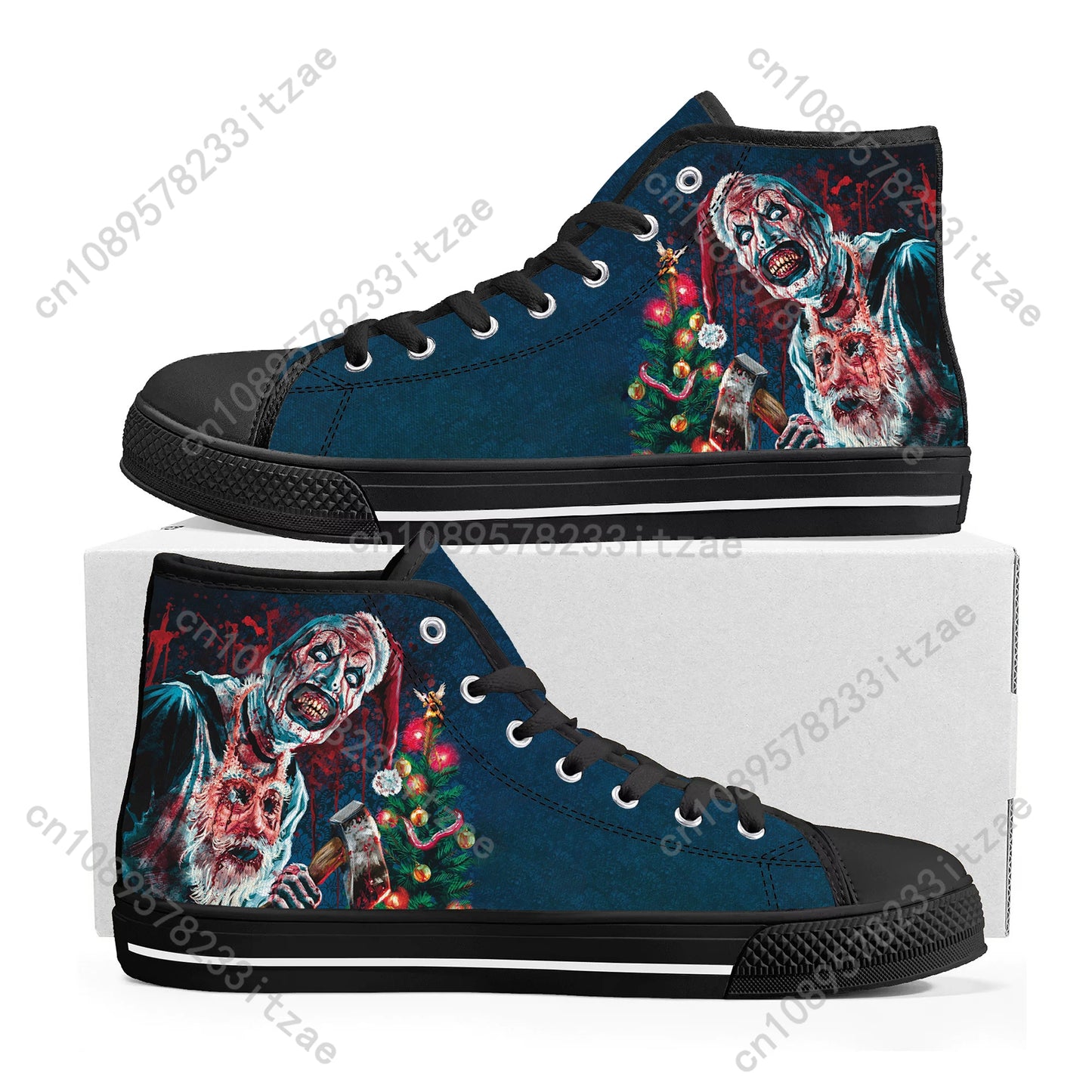 Terrifier Clown halloween shoes High Top Sneakers Mens Womens Teenager High Quality Canvas Sneaker Casual Shoe Customize Shoes - Premium  from Lizard Vigilante - Just $23.99! Shop now at Lizard Vigilante