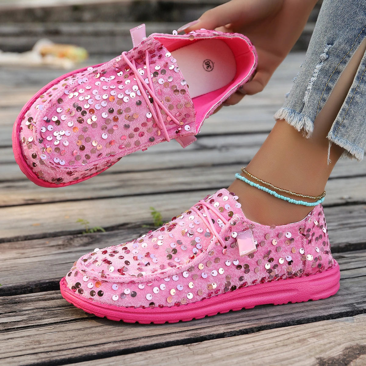 2024 Women’s Breathable Bling Loafers – Casual Fashion Flats with Soft Sole Comfort - Premium loafers from Lizard Vigilante - Just $48.88! Shop now at Lizard Vigilante