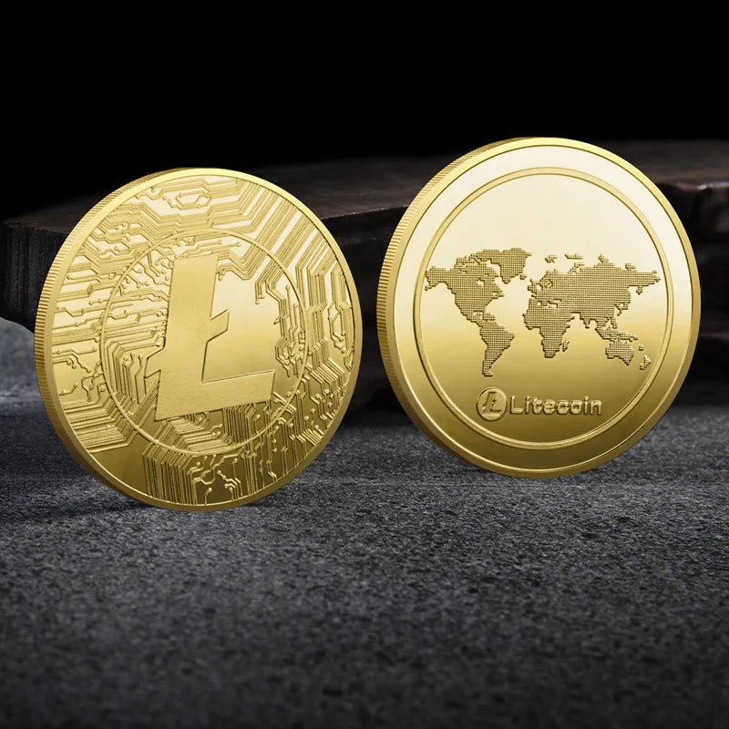 Bitcoin Crypto Coin Collection Gold Silver Commemorative Metal Souvenir Coins