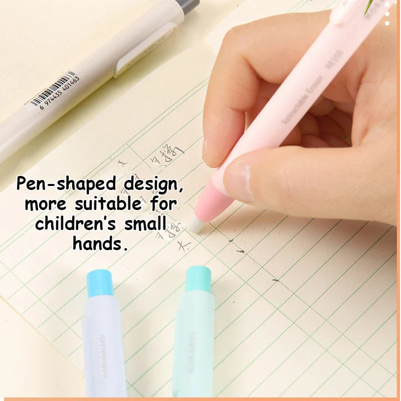 Retractable Pencil Eraser Pencil Rubber Eraser Correction Supplies Writing Correction School Stationery Office Supplies
