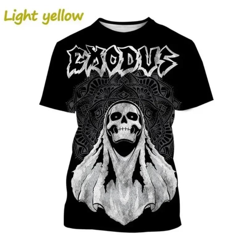 Metal Rock Exodus Band 3D Print O-Neck Tshirt Men Fashion Tees Casual Short Sleeve Oversized  Y2K Harajuku Unisex Clothing - Premium T-Shirt from Lizard Vigilante - Just $23.99! Shop now at Lizard Vigilante