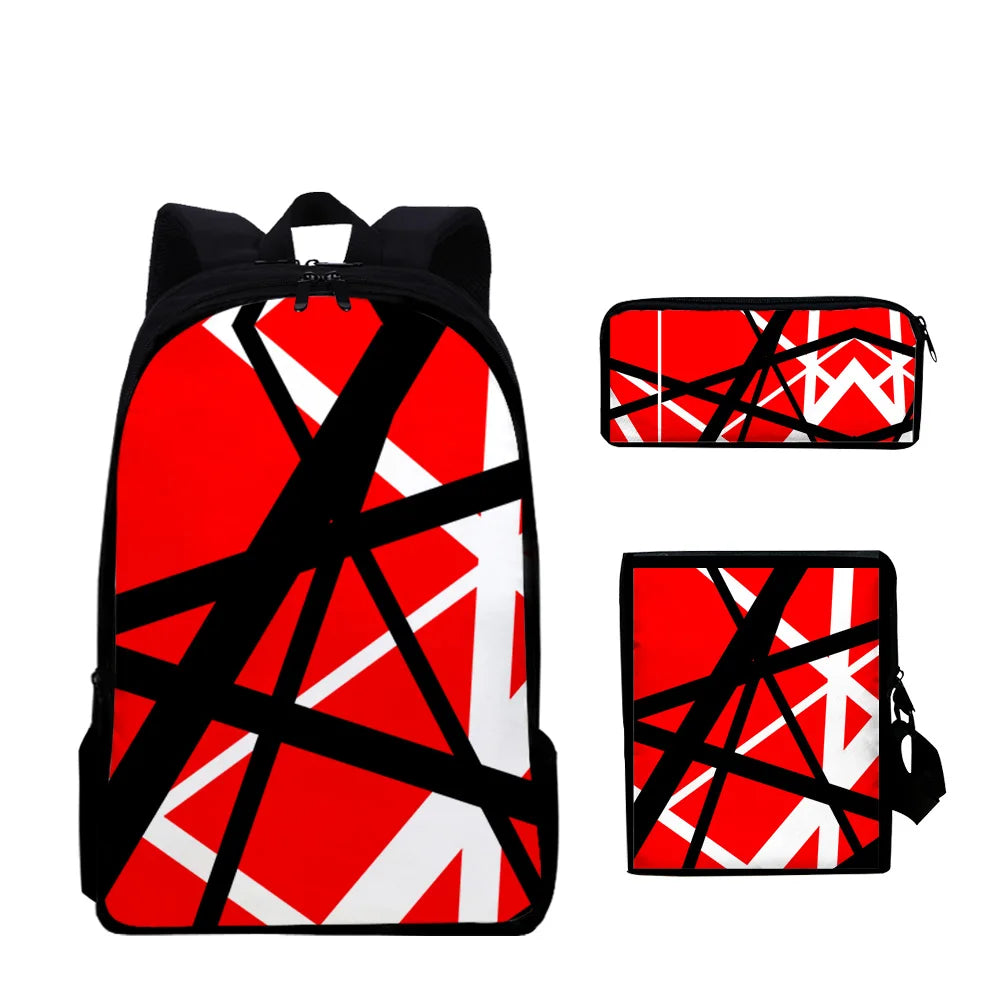 Eddie Van Halen 3pcs/Set 3D Print Student Travel bags Laptop Daypack Backpack Shoulder Bag Pencil Case - Premium backpack from Lizard Vigilante - Just $34.99! Shop now at Lizard Vigilante