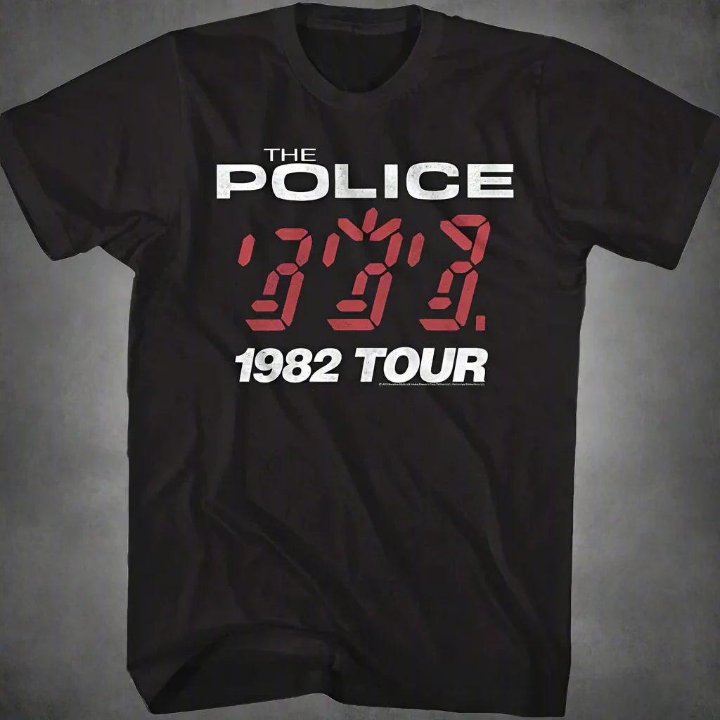 The Police 1982 ‘Ghost in the Machine’ Tour T-Shirt – High-Street Hip-Hop Meets Classic British Rock Band Fashion - Premium T-shirt from Lizard Vigilante - Just $23.88! Shop now at Lizard Vigilante