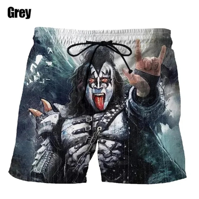 KISS Love Gun 3D Print Beach Shorts - Hip Hop Style Swimwear - Premium shorts from Lizard Vigilante - Just $24.88! Shop now at Lizard Vigilante