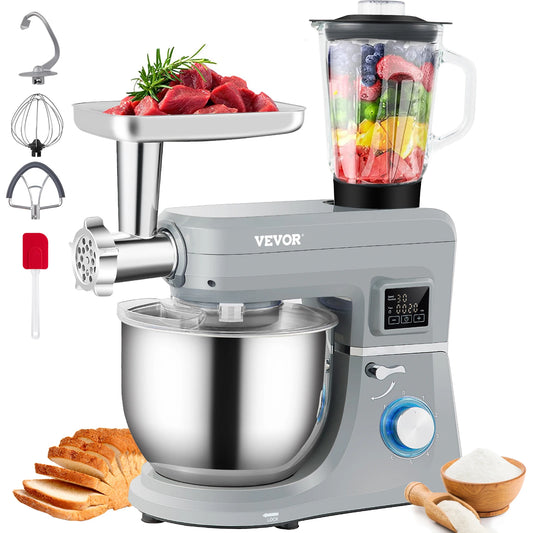 VEVOR 5-in-1 Precision Stand Mixer – 7.4 Qt Heavy-Duty Tilt-Head Electric Kitchen System with LCD Timer, Dough Hook & 6-Speed Pure-Copper Motor - Premium mixer from dsers - Just $247.99! Shop now at Lizard Vigilante