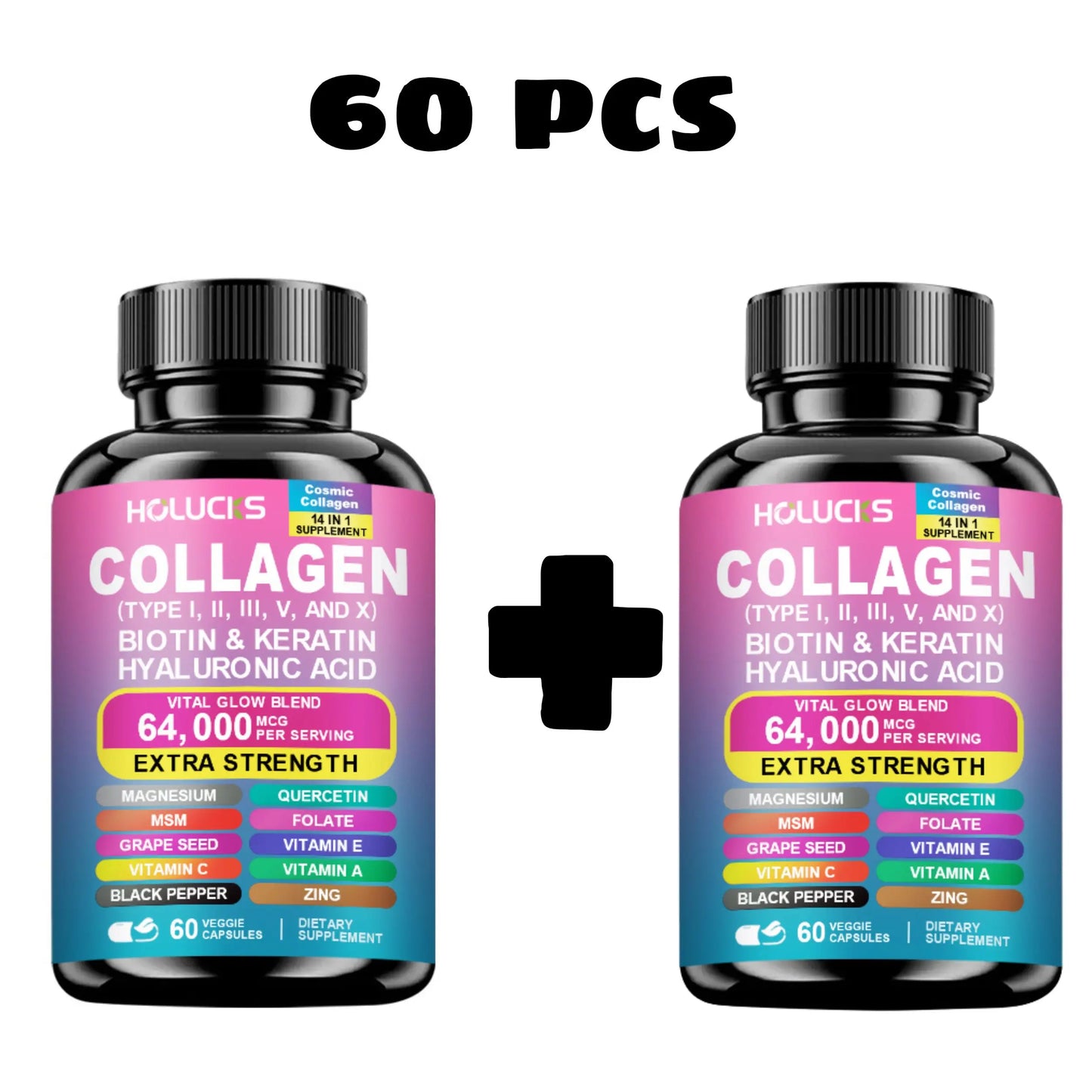 Collagen Capsules Biotin Keratin Booster Anti Aging Whitening Skin Nail，Flexible Hair and Strong Nails Nutritional Supplement
