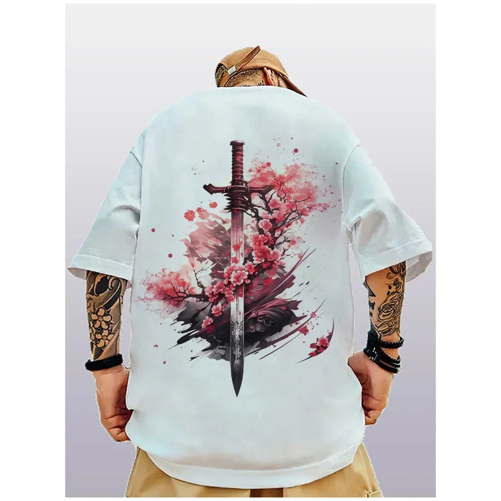 DEATHBLOSSOM 3D Oversized Street T-Shirt – Heavy Print, Plum Bloom Chaos, Japanese Rock Show Vibe for Daily Destruction - Premium tee from dsers - Just $32.22! Shop now at Lizard Vigilante