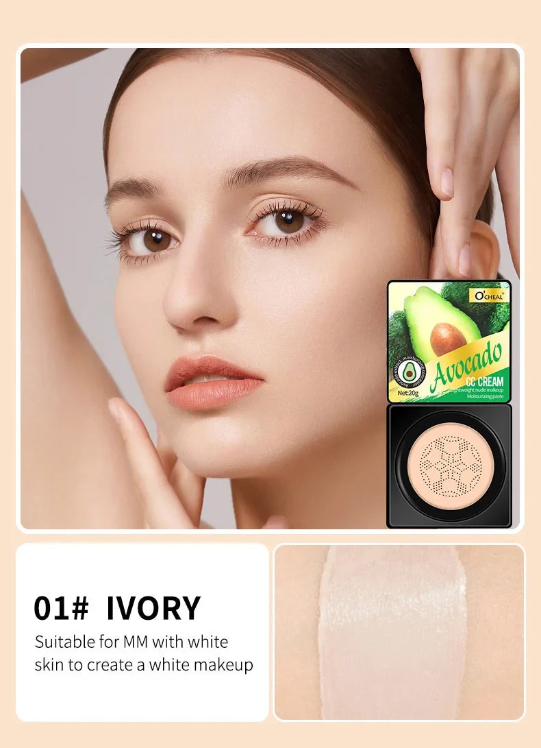 Lightweight Air Cushion Foundation CC Cream Natural Moisturizing Concealer Even Skin Tone Long Lasting Contour Makeup Cosmetics