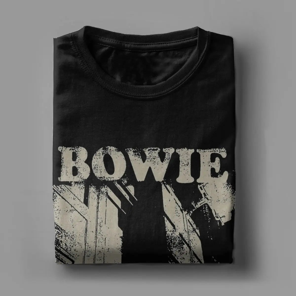 Stacked David Bowie Vintage Cotton T-Shirt – Bold Graphic Print, Casual Short Sleeve Tee, Round Neck for Men - Premium T-Shirt from Lizard Vigilante - Just $23.88! Shop now at Lizard Vigilante