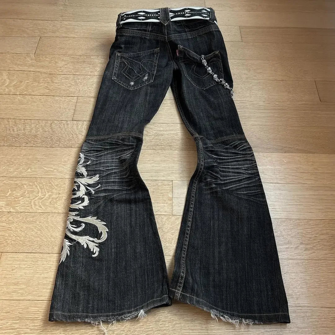 Lizard Vigilante Rock and Roll Punk Wide Leg Jeans - Premium jeans from Lizard Vigilante - Just $57.99! Shop now at Lizard Vigilante