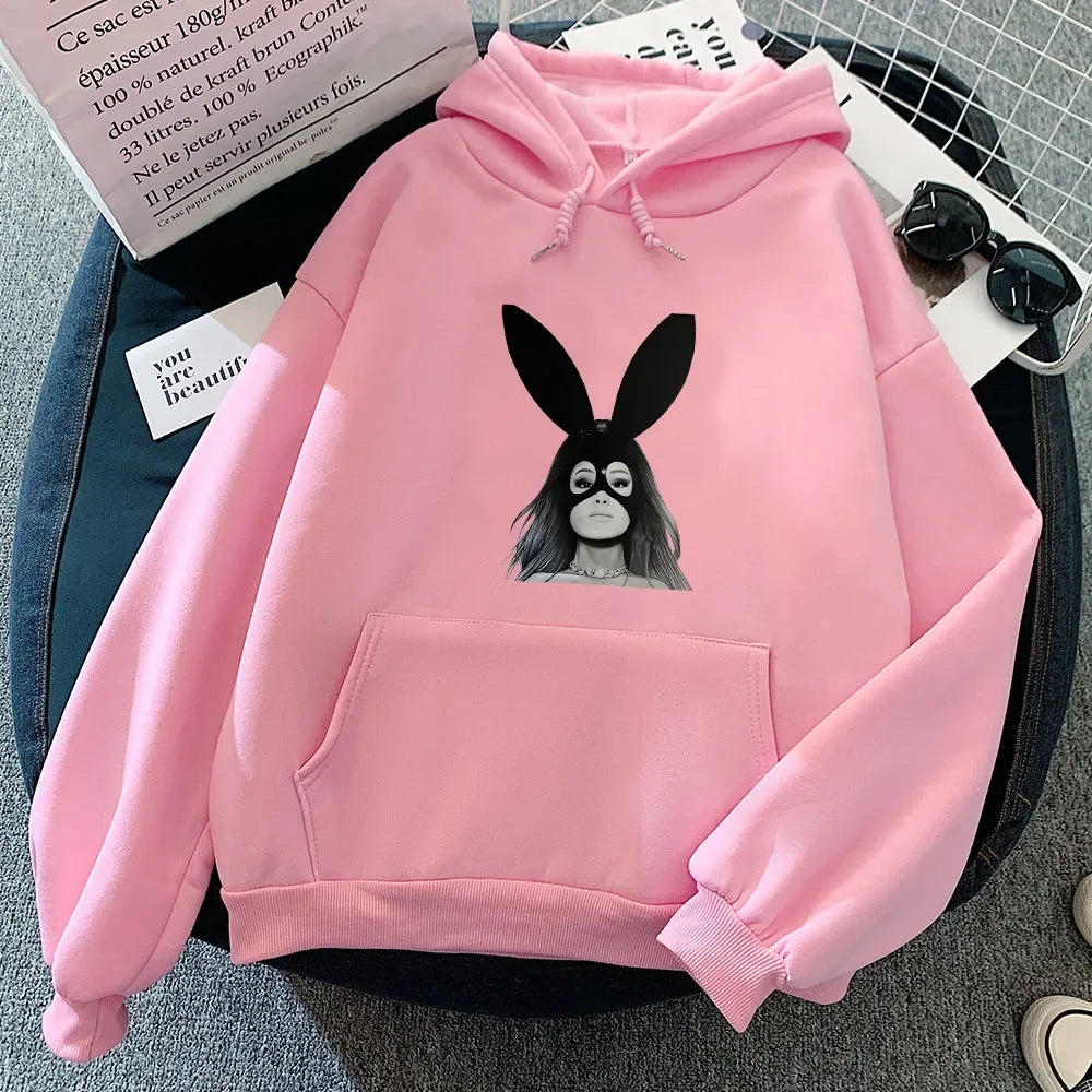 Ariana Grande Oversized Hoodie – Cozy Graphic Sweatshirt for Anime & Pop Culture Fans - Premium Hoodie from Lizard Vigilante - Just $53.88! Shop now at Lizard Vigilante