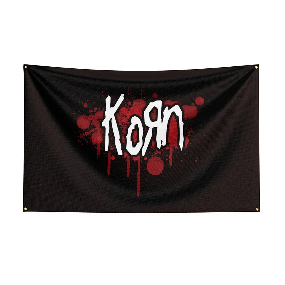 Korn Band Flag – 90x150cm Polyester Printed Banner for Indoor & Outdoor Decor - Premium banner from Lizard Vigilante - Just $21.99! Shop now at Lizard Vigilante