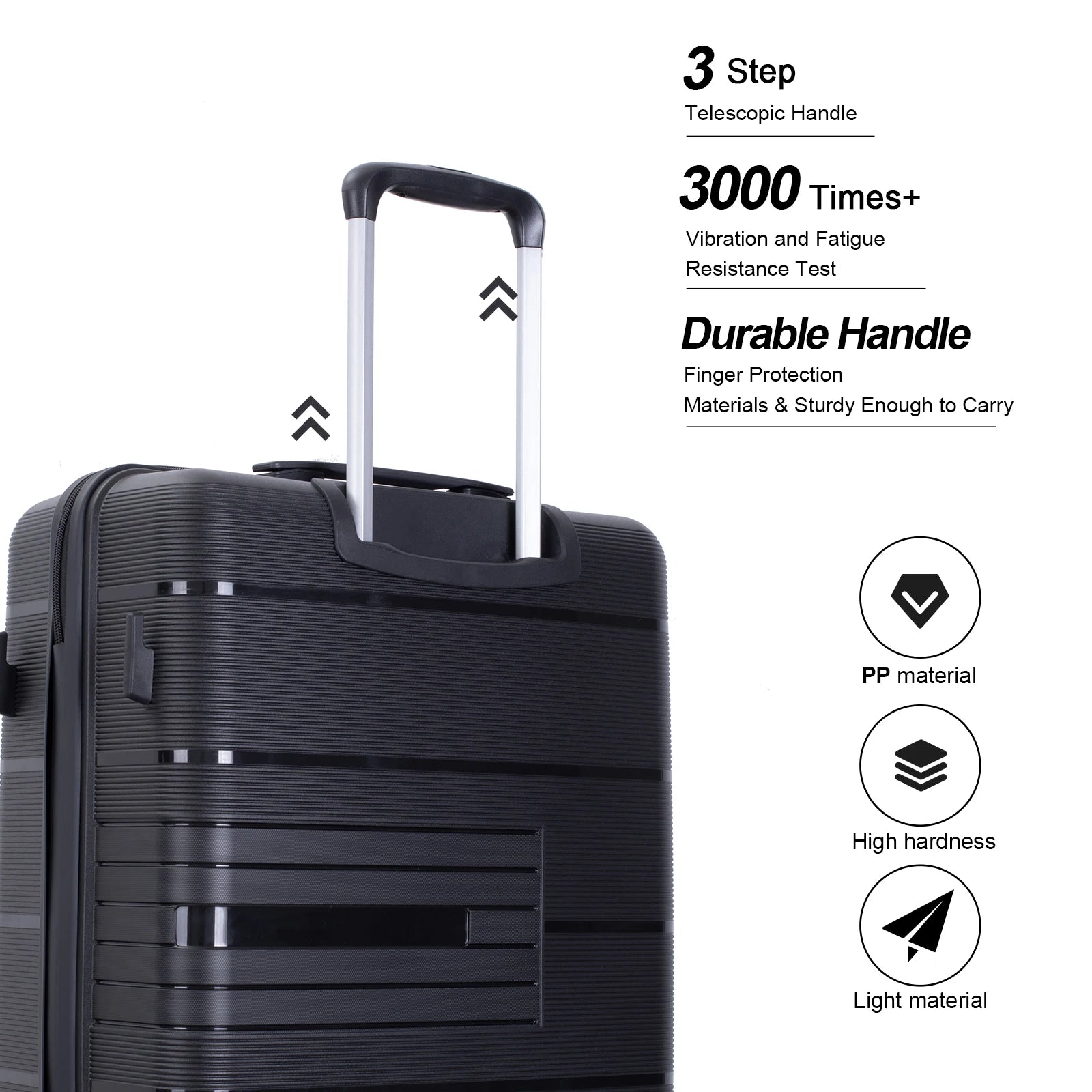 Travelhouse Hardshell Suitcase PP Luggage Sets Lightweight Durable Suitcase with TSA Lock,3-Piece Set (20/24/28) - Premium  from Lizard Vigilante - Just $180.99! Shop now at Lizard Vigilante