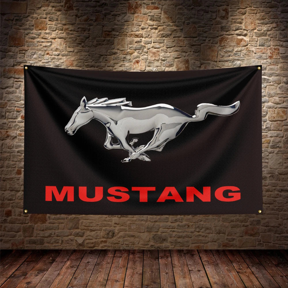 Mustang Car Flag – 3x5Ft Durable Polyester Banner for Decoration - Premium banner from Lizard Vigilante - Just $15.99! Shop now at Lizard Vigilante