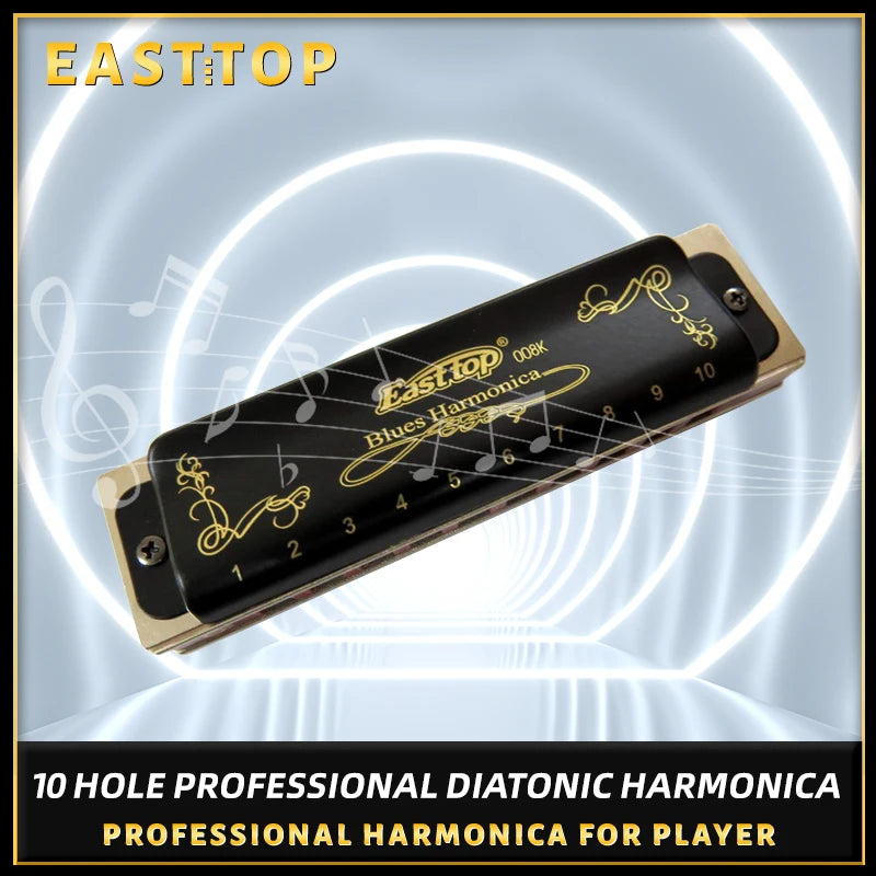 EASTTOP Blues Harmonica T008K - 12-Key Diatonic Mouth Organ with Brass Cover, Phosphor Bronze Reeds - Perfect for Beginners, Players & Gifts - Premium harmonica from Lizard Vigilante - Just $291.08! Shop now at Lizard Vigilante