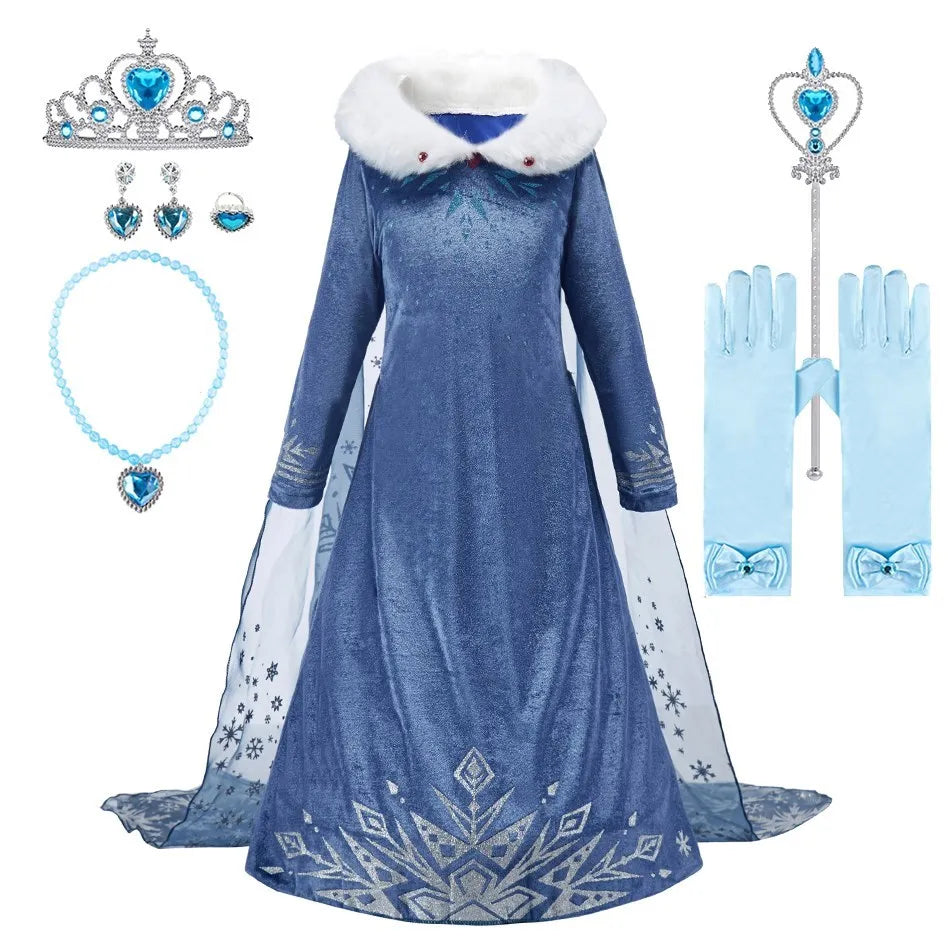 Children Snow Queen Costume – Elsa Cosplay Dress for Girls - Premium Cosplay Costumes from Lizard Vigilante - Just $19.88! Shop now at Lizard Vigilante