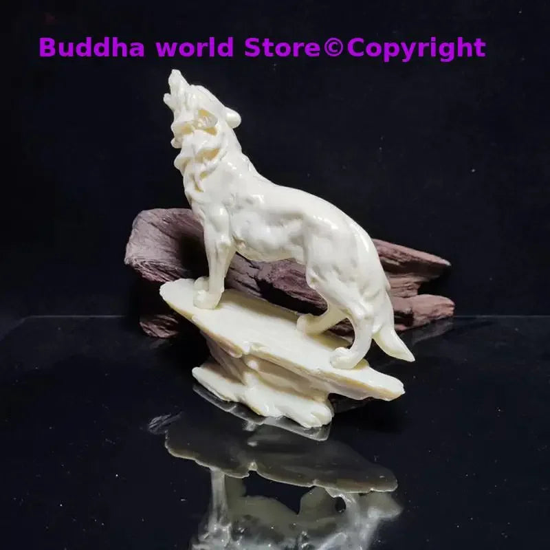 GOOD Sculpture HOME OFFICE Company SHOP CAR TOP cool art wolf carving Ornament statue