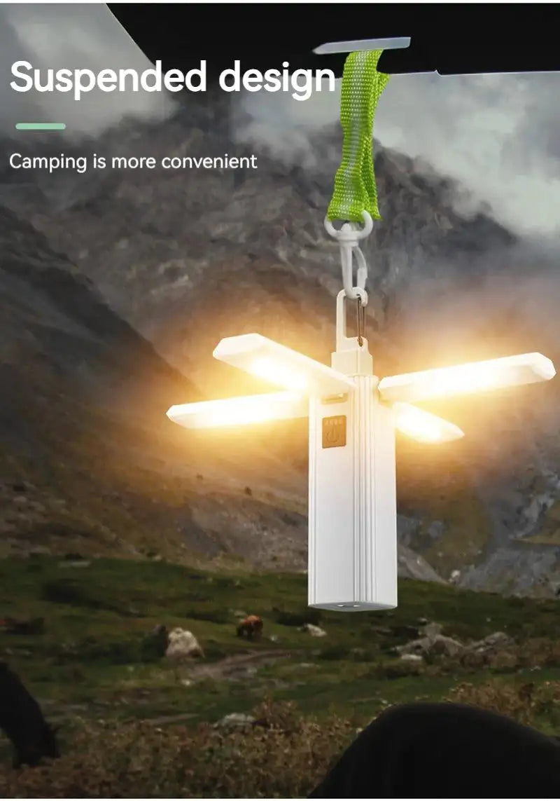 Protable Rechargeable Camping Light Tent Chandelier Ultra Long Life Multi-function Flashlight Folding Hand Lamp