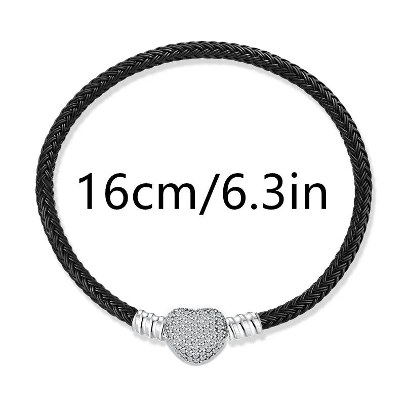 925 Silver Valentine's Day Snake Year Series Pendant Suitable for 925 Sterling Silver Original Women's Bracelet DIY Jewelry Gift