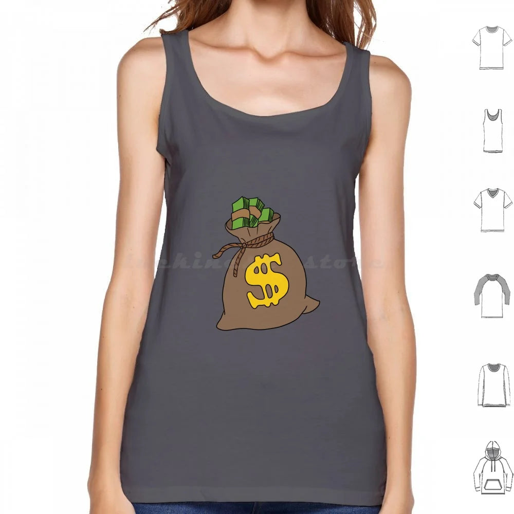 Money Bag Tank Top – 100% Cotton Rich Hustle Style with Bold Cash-Inspired Graphics for Trendsetting Men - Premium  from Lizard Vigilante - Just $28.88! Shop now at Lizard Vigilante