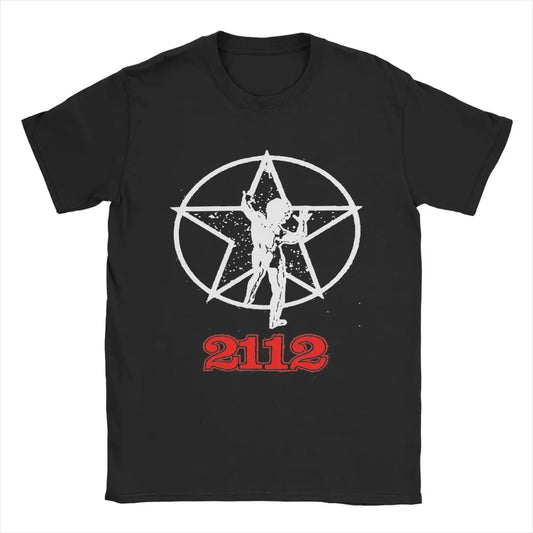 RUSH 2112 Men's Progressive Metal Rock Band T Shirt 100% Cotton Clothing Cool Short Sleeve Crew Neck Tees Summer Priests of Syrinx T-Shirts - Premium T-Shirt from Lizard Vigilante - Just $22.99! Shop now at Lizard Vigilante