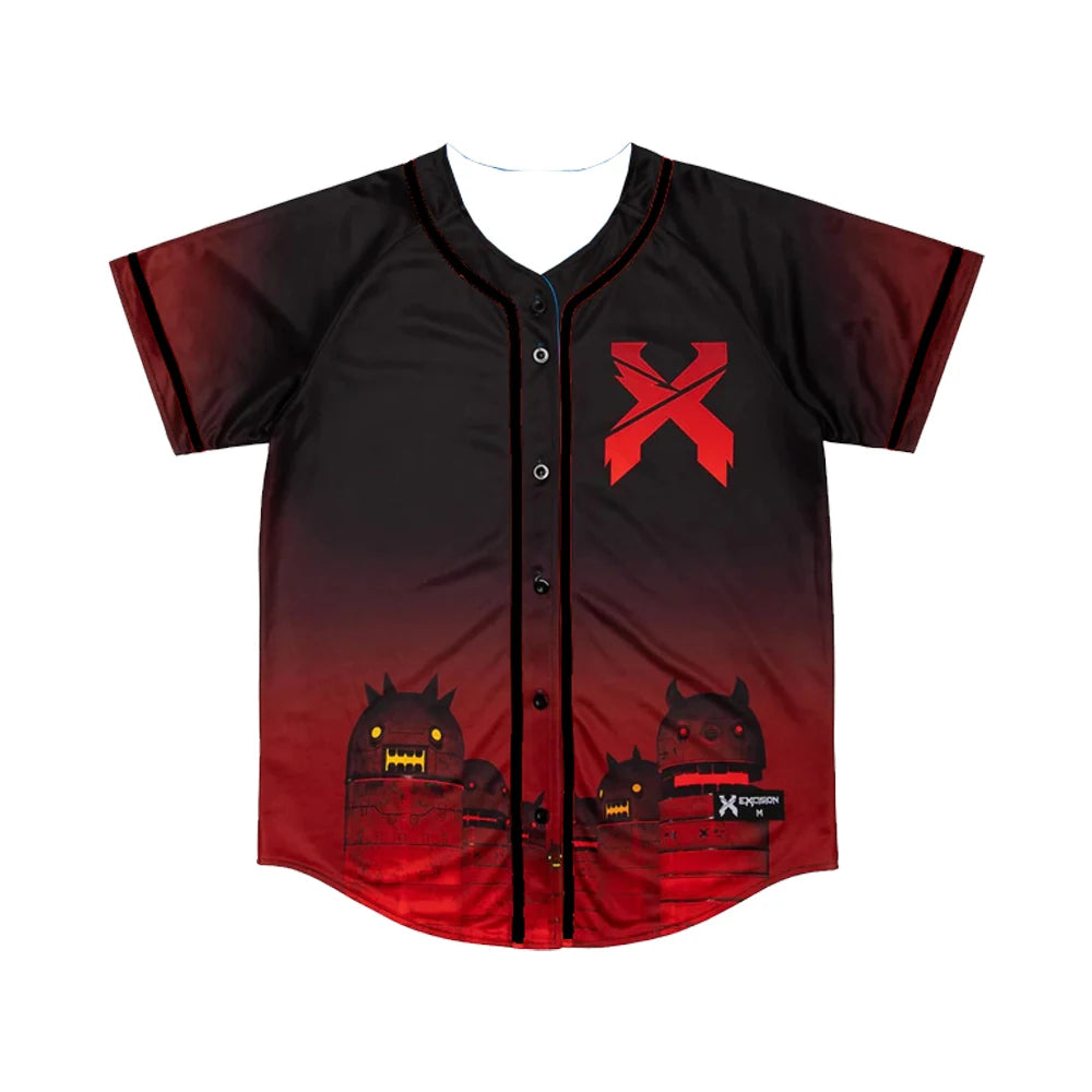 EXCISION Robot Baseball Jersey – 3D V-Neck Short Sleeve Streetwear Tee for Men & Women Hip-Hop Summer Style - Premium jersey from Lizard Vigilante - Just $48.88! Shop now at Lizard Vigilante