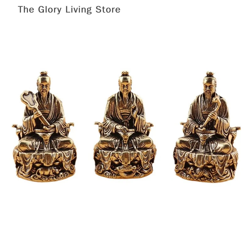 Sanqing Tianzun Statue Chinese Taoism Taishang Laojun Crafts Ornament Sculpture Carving Statue Collection Home Decor