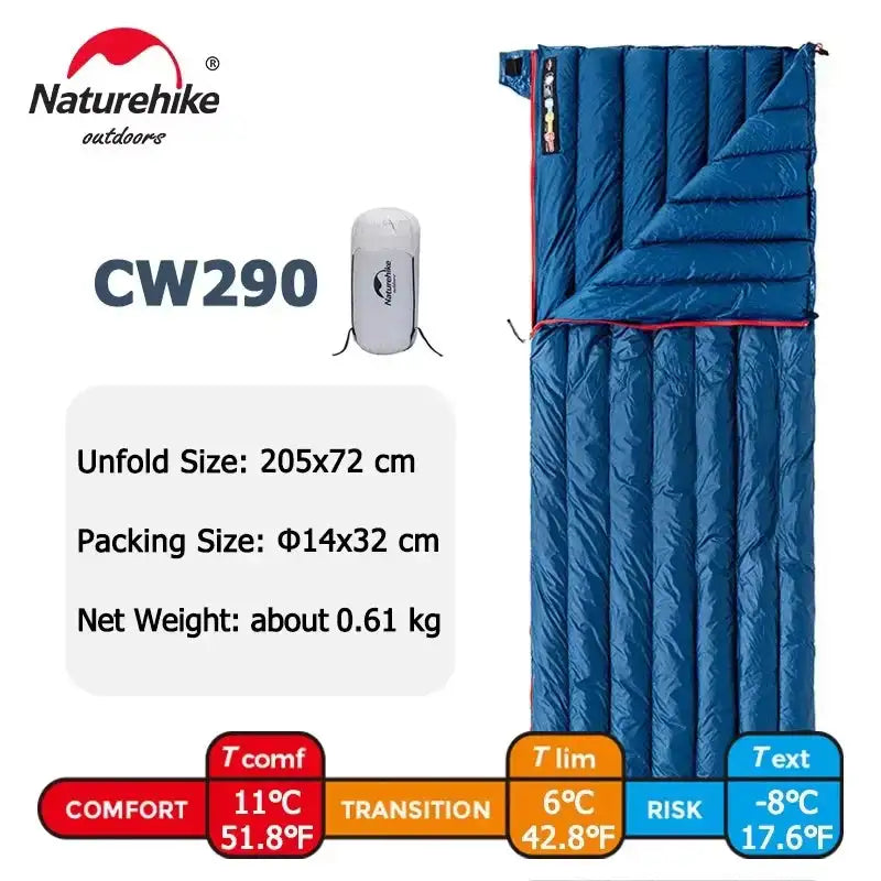 Naturehike CW280 Sleeping Bag Winter Waterproof Goose Down Sleeping Bag Ultralight CWM400 Hiking Camping Sleeping Bag