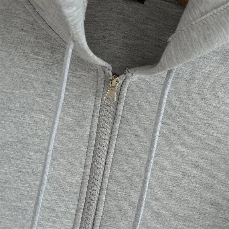 Unisex Zipper Hoodie Double Pockets Oversize Winter High Street Loose Sweatshirts Outerwear Tops - Premium hoodie from Lizard Vigilante - Just $49.95! Shop now at Lizard Vigilante