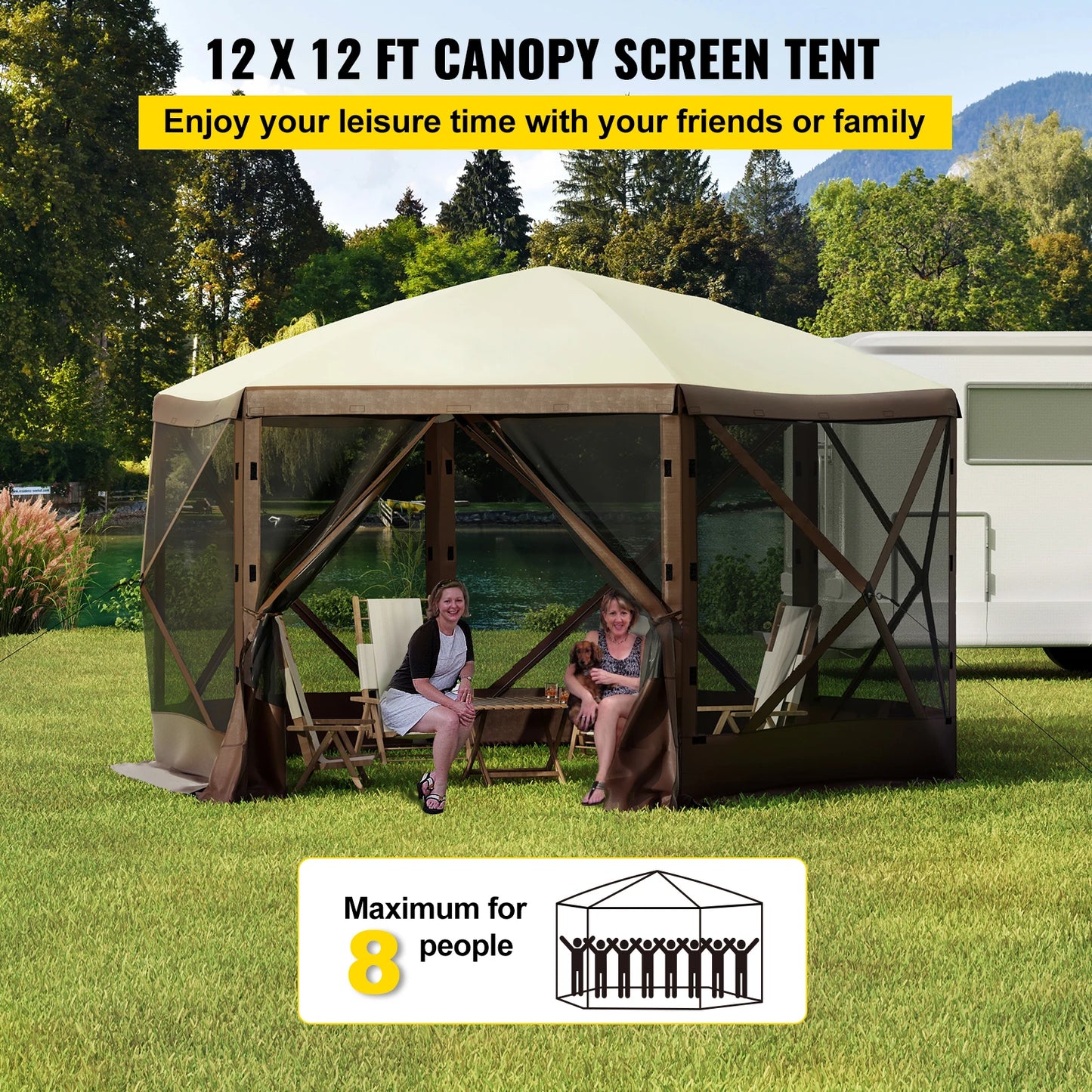 ⚡ VEVOR PIT LORD POP-UP GAZEBO | 6-Sided Heavy Metal Sun Shelter for the Wild ⚡