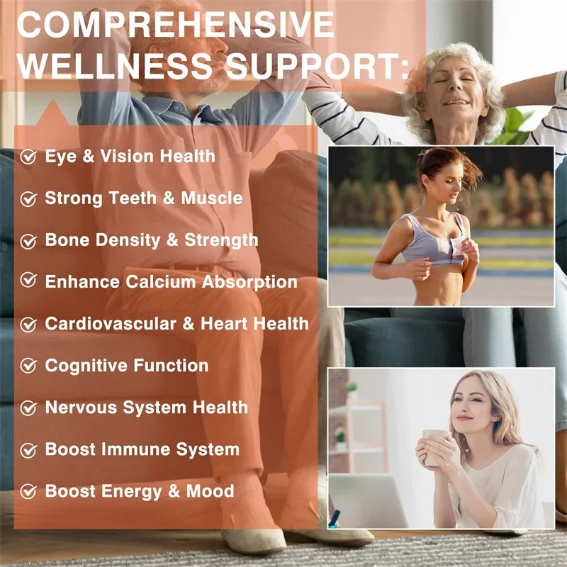 Vitamin D3 K2 + Vitamin B12 Gummies - Boost Metabolism, Eyes, Bone, Energy, Nerve, Immune Support