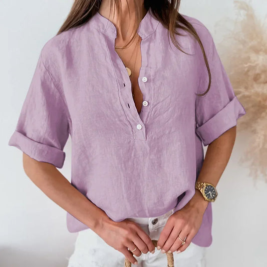 Vintage Linen Shirt - Effortlessly Chic - Premium shirt from Lizard Vigilante - Just $29.88! Shop now at Lizard Vigilante