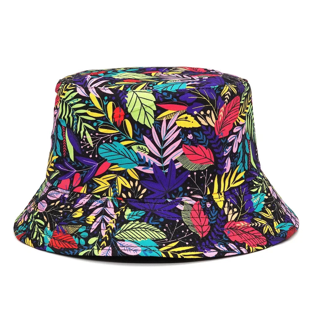 Summer Sun Protection Bucket Hat for Men Women Panama Cap Print Hip Hop Gorros Fishing Fisherman Hat Double Side Wear Fashion - Premium T-Shirts from Lizard Vigilante - Just $7.99! Shop now at Lizard Vigilante