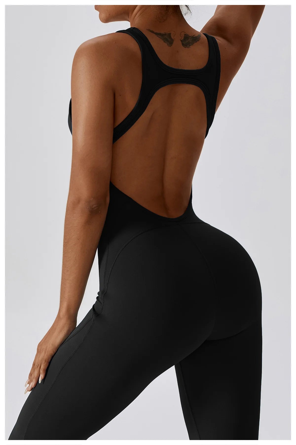 Sexy Back V Jumpsuit Gym Set Women Training Yoga Suit Sportswear Women Sports Jumpsuit Fitness Rompers Stretch Workout Bodysuits - Premium  from Lizard Vigilante - Just $36.99! Shop now at Lizard Vigilante