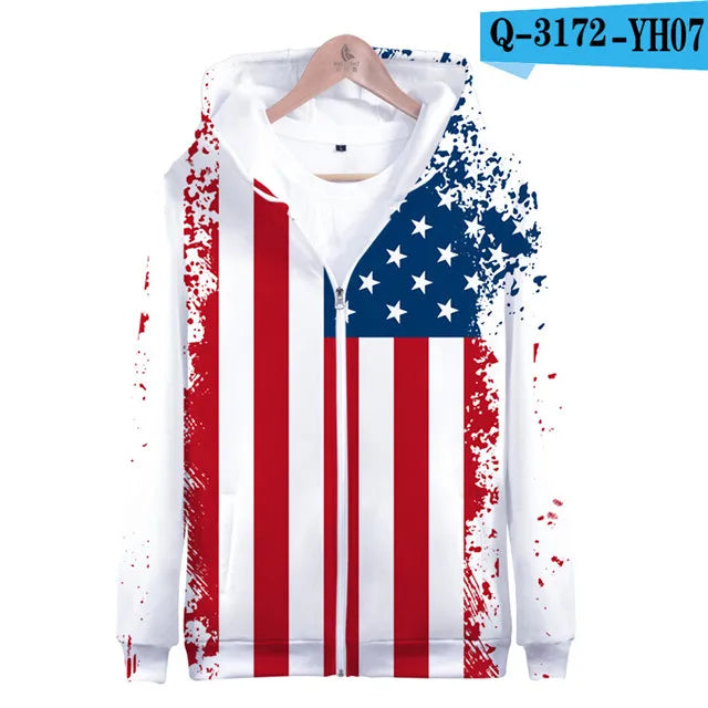 USA Flag Hoodies 3 to 14 Years Kids Hoody American Stars and Stripes Clothing Tops Boys Girls Sweatshirt Outerwear Jacket Children Clothes - Premium Long-sleeve hoodie from Lizard Vigilante - Just $39.99! Shop now at Lizard Vigilante