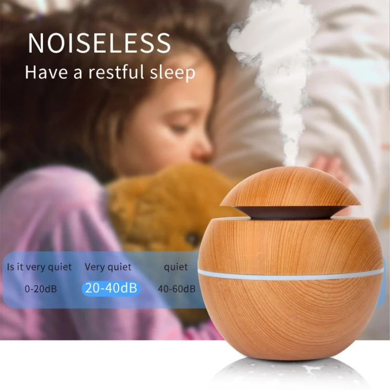 2024 Home Mushroom Head Bedroom Air Purifier USB Desktop Nebulizer Wood Texture Personalized Aromatherapy Machine Humidifier