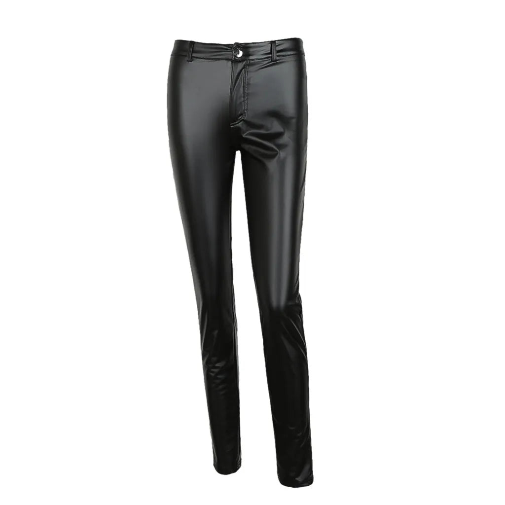 Black High-Waist Stretch PU Leather Leggings | Butt-Lift Biker Pants for Club Nights & Street Rage - Premium leggings from dsers - Just $32.99! Shop now at Lizard Vigilante