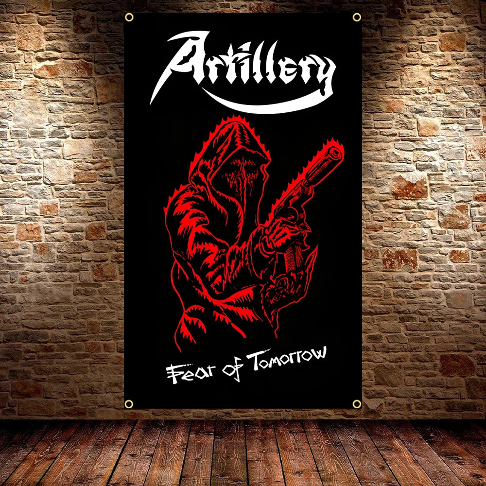 Thrash Metal Artillery Band Flag – 90x150cm Polyester Printed Rock Banner for Decor - Premium flag from Lizard Vigilante - Just $13.99! Shop now at Lizard Vigilante