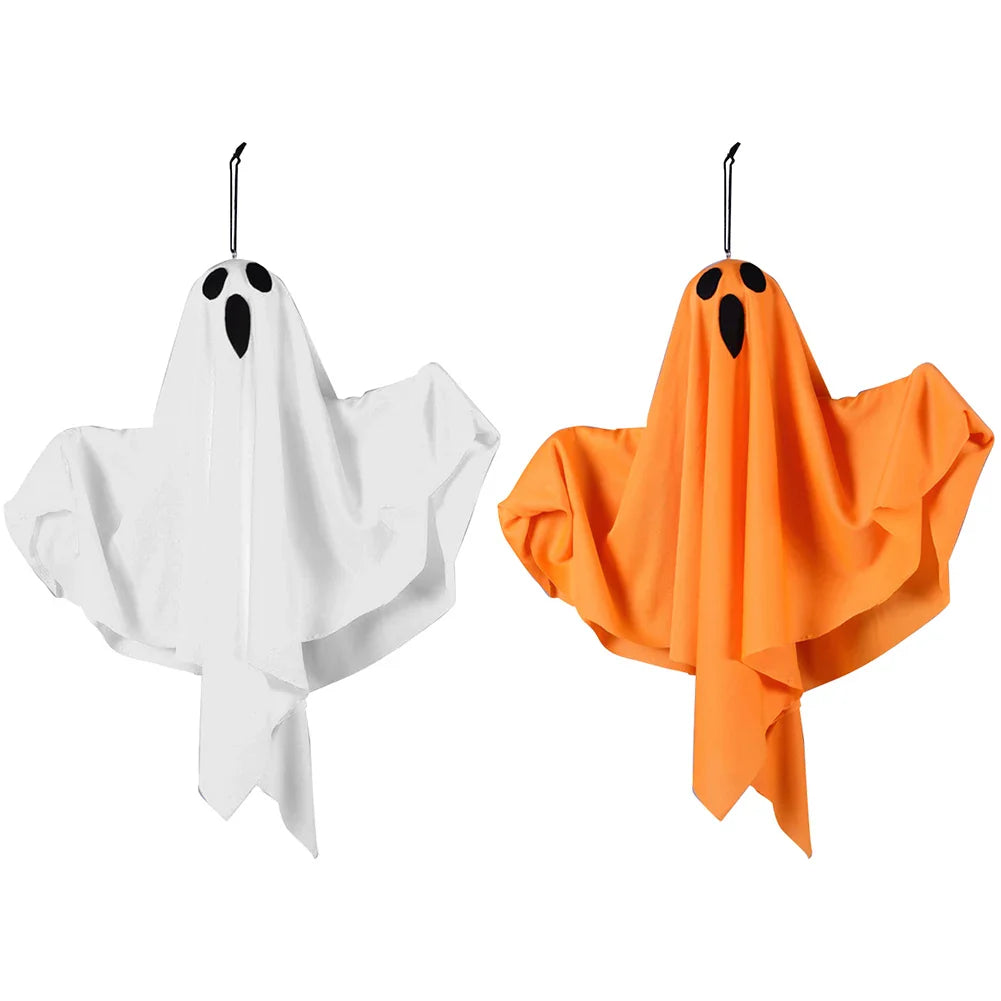 Spooky Ghost Halloween Decor Waterproof Halloween Glowing White Ghost Glowing Door Hanging Ghost for Halloween Garden Home Decor