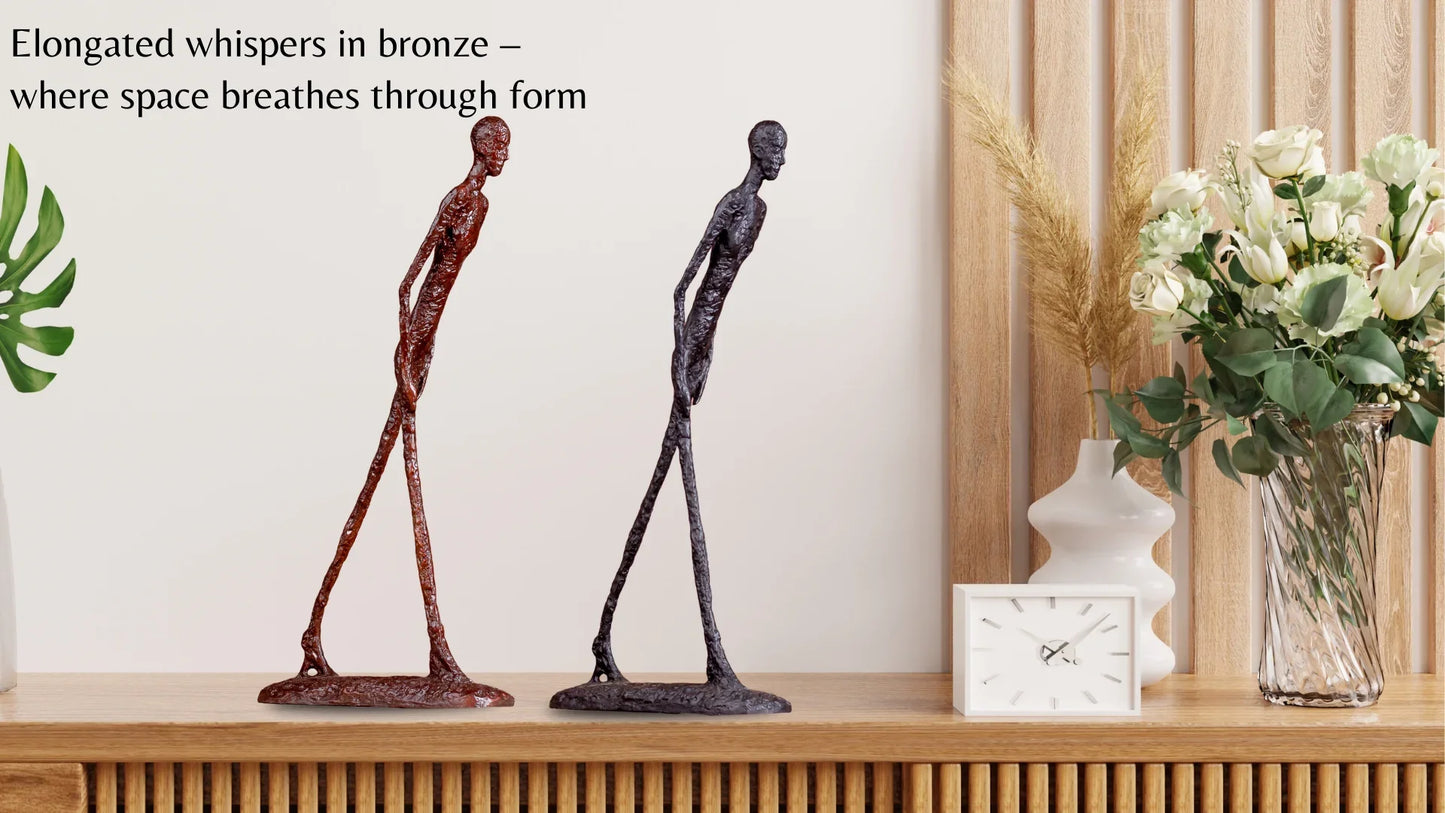 30cm Giacometti Sculpture Bronze Walking Man Statue Abstract Skeleton Hot Casting Art Figurine Famous Replica Crafts Home Decor