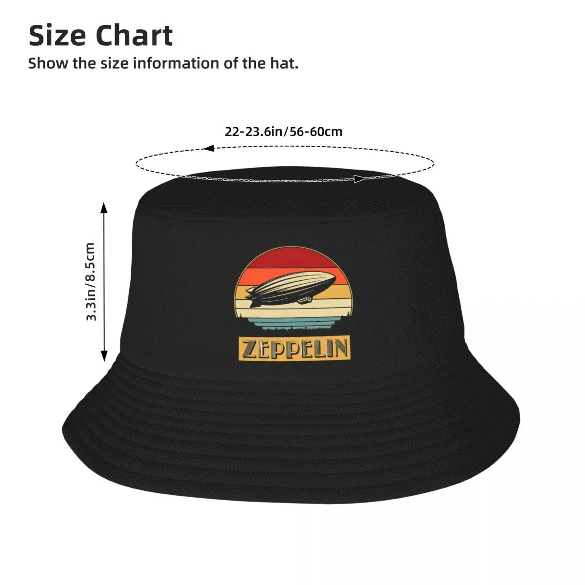 Led Zeppelin Bucket Hats Heavy Metal Band Merch Spring Headwear Street Woman Hot Sun Hat Bob Hat Fishing Hat Outdoor Sports - Premium bucket hat from Lizard Vigilante - Just $22.99! Shop now at Lizard Vigilante