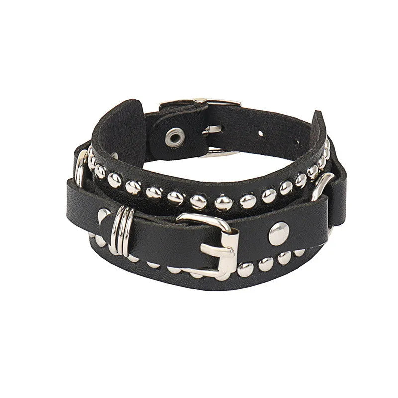 Punk Skull Goth Cuff Bracelet – New Bold, Edgy Style for Men and Women! - Premium bracelets from Lizard Vigilante - Just $3.99! Shop now at Lizard Vigilante
