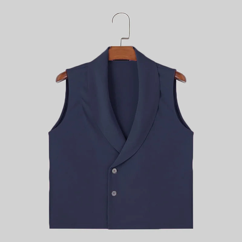 INCERUN Men's Solid Casual Waistcoats – Stylish Streetwear Sleeveless Vests (S-5XL) - Premium vest from Lizard Vigilante - Just $47.88! Shop now at Lizard Vigilante