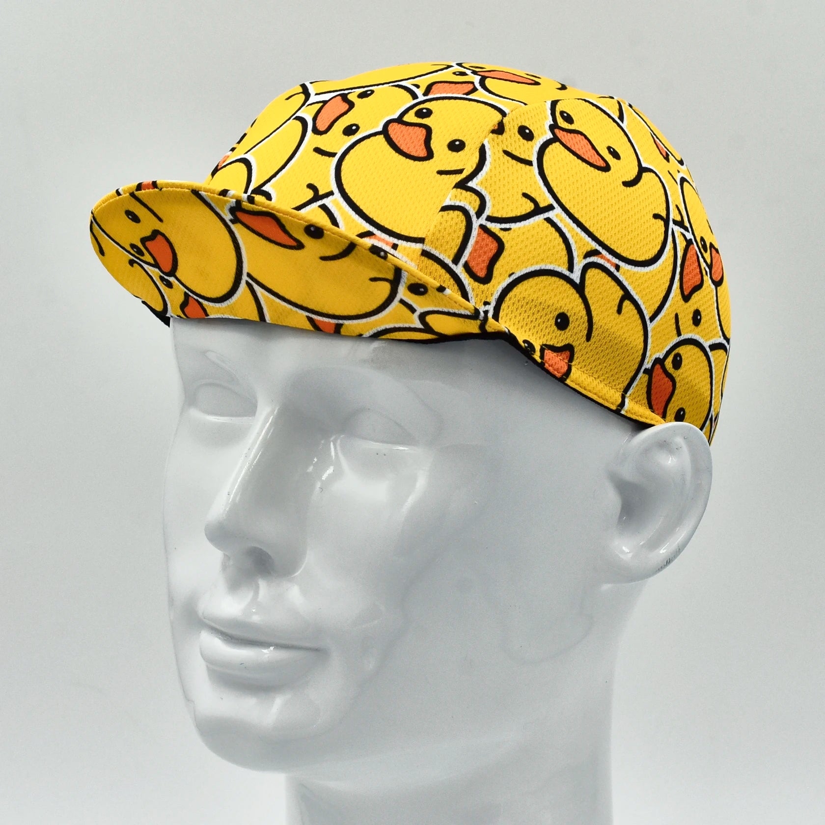 Little Yellow Duck Cycling Cap - Fun Mushrooms Polyester Smiles Bike Hat for Outdoor Sports, Running, and Cycling - Premium cap from Lizard Vigilante - Just $7.99! Shop now at Lizard Vigilante